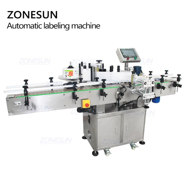 ZONESUN Automatic Round Bottle Labeling Machine With PLC Contorl