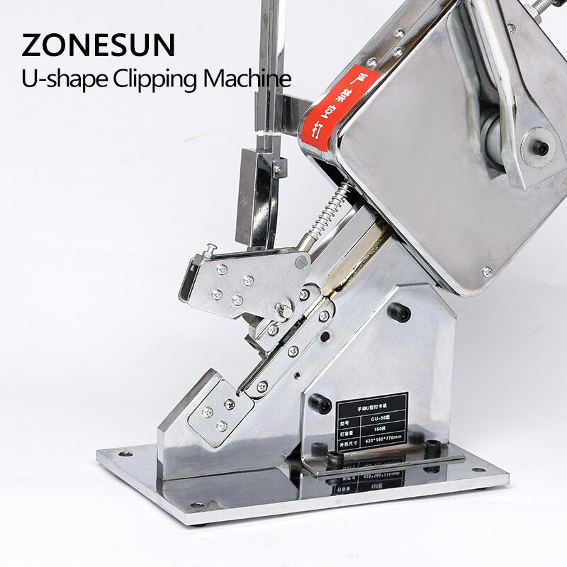 Helper Clipper Machine ZONESUN Manual U-shape Sausage Clipper Clipping Machine Maker ...