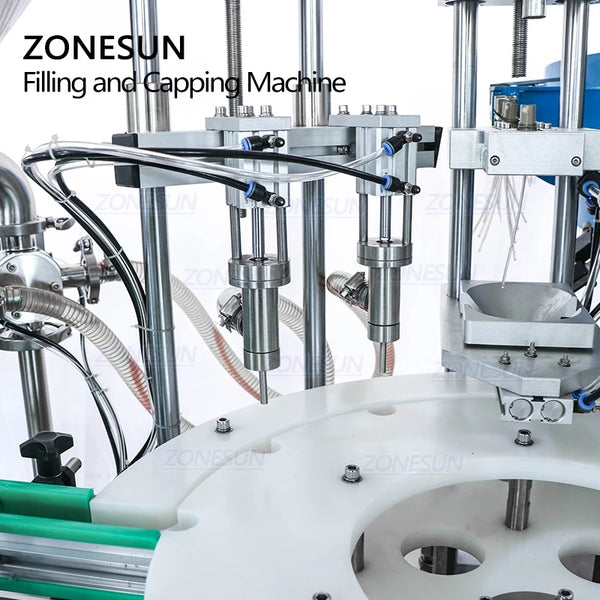 ZONESUN ZS-AFC2 Automatic Paste Filling And Capping Machine With Cap Feeder