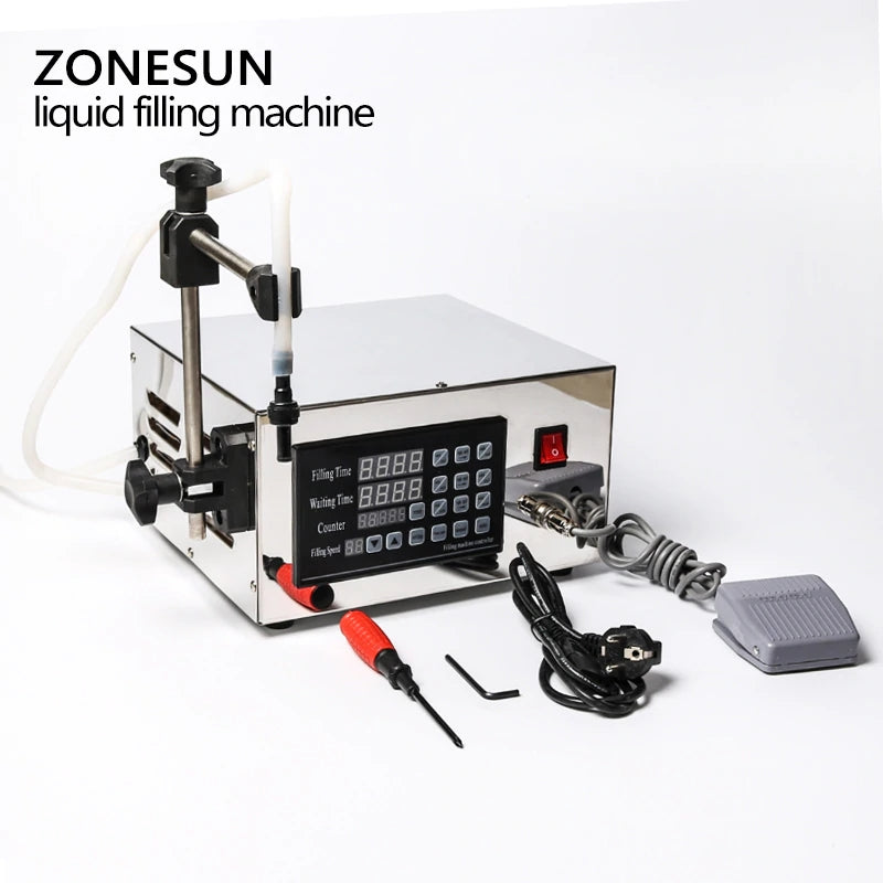 ZONESUN 5-3500ml Stainless Steel Diaphragm Pump Liquid Filling Machine