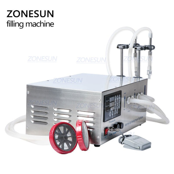 ZONESUN GZ-D1 Semi Automatic 2 Nozzles Diaphragm Pump Liquid Filling Machine