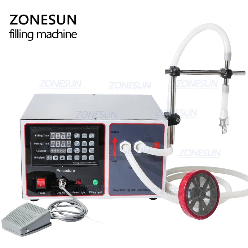 ZONESUN GFK-17A 20-10000ml Semi Automatic Diaphragm Pump Liquid Filling Machine