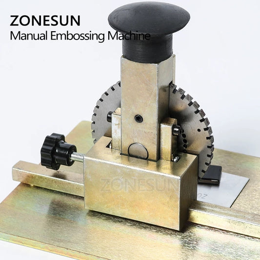 Embossing Marking Module ZONESUN ZS‑ME360 Manual Metal Stamping Embossing Machine for Tags