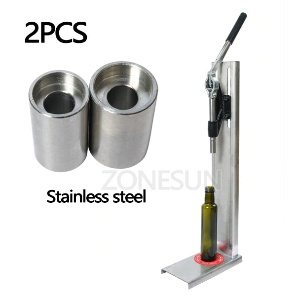 ZONESUN 20-24mm Manual Stainless Steel Wine Corking Capping Machine - With 2x 304 chuck