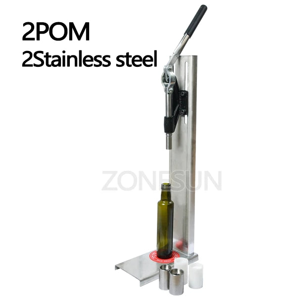 ZONESUN 20-24mm Manual Stainless Steel Wine Corking Capping Machine - With 2xpom 2 x304