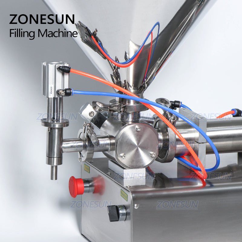 ZONESUN Pneumatic Paste Filling Machine With Mixer