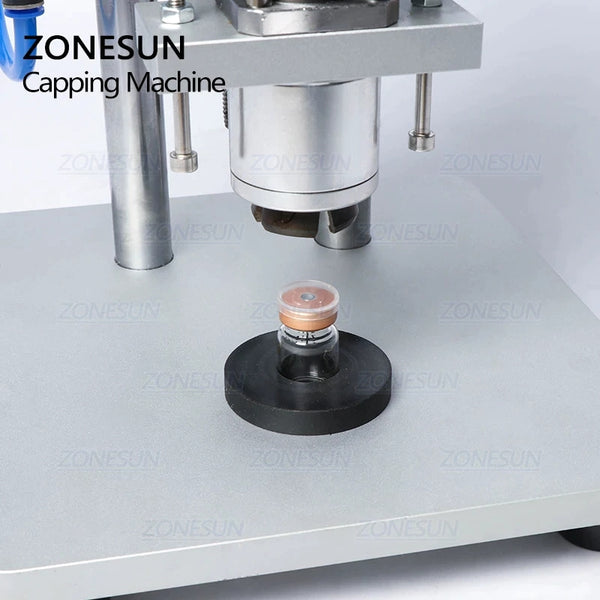 ZONESUN 13/15/20mm Pneumatic Penicillin Bottle Plastic And Aiuminium Capping Machine