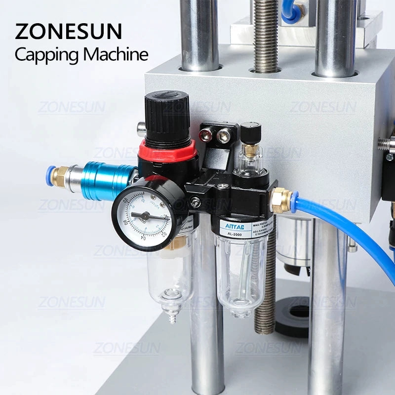 ZONESUN 13/15/20mm Pneumatic Penicillin Bottle Plastic And Aiuminium Capping Machine