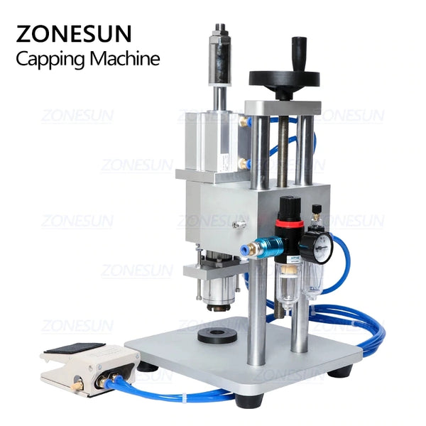 ZONESUN 13/15/20mm Pneumatic Penicillin Bottle Plastic And Aiuminium Capping Machine