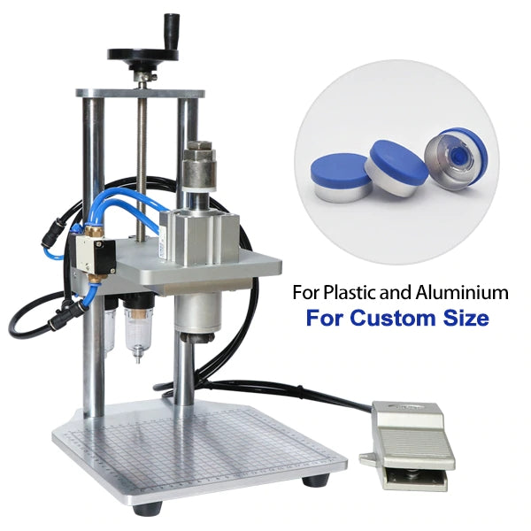 ZONESUN 13/15/20mm Pneumatic Penicillin Bottle Aluminum Plastic Capping Machine - Aluminum and plastic / Custom