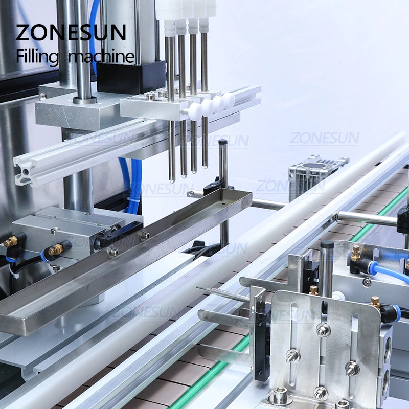 ZONESUN Small Automatic 4 Nozzles Liquid Filling Capping Production Line