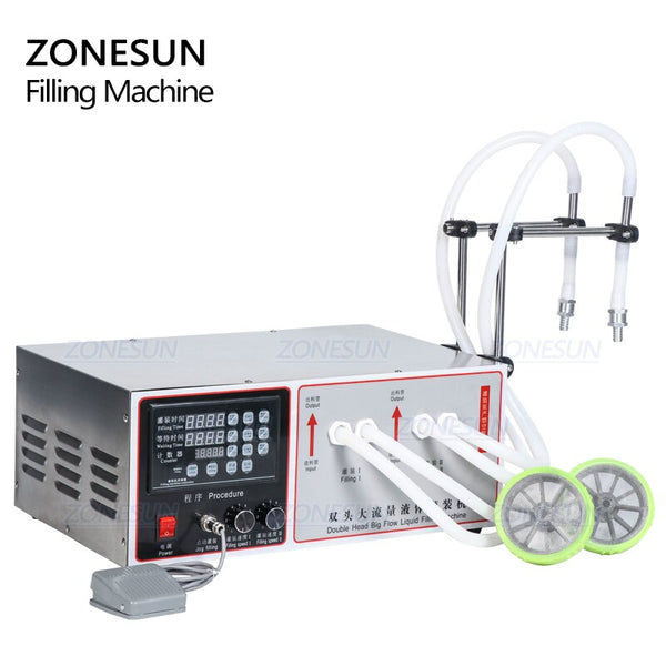 ZONESUN ZS-GFK17B High Flow Rate 2 Nozzles Diaphragm Pump Liquid Filling Machine