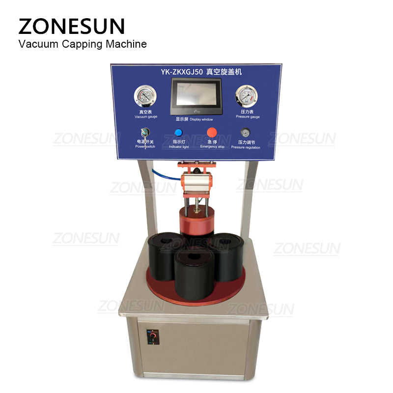 ZONESUN Custom Size 4 Heads Semi-automatic Vacuum Capping Machine