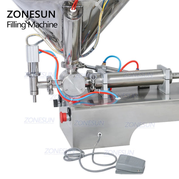 ZONESUN ZS-GTJH1 Pneumatic Single Nozzle Paste Filling Machine With Mixer And Heater
