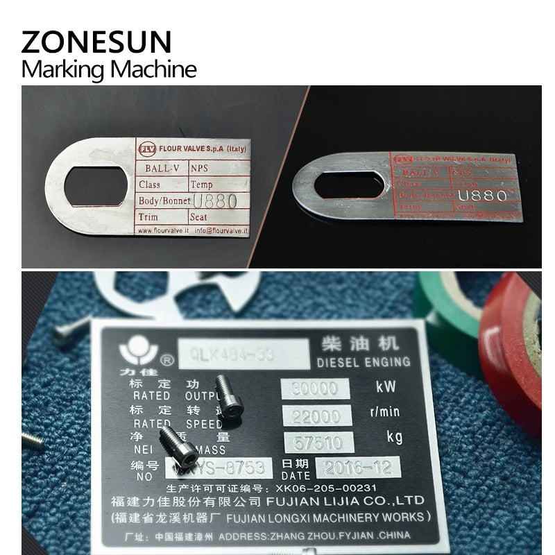 Embossing Machine Mark ZONESUN ZX‑360 Manual Metal Nameplate Embossing Machine