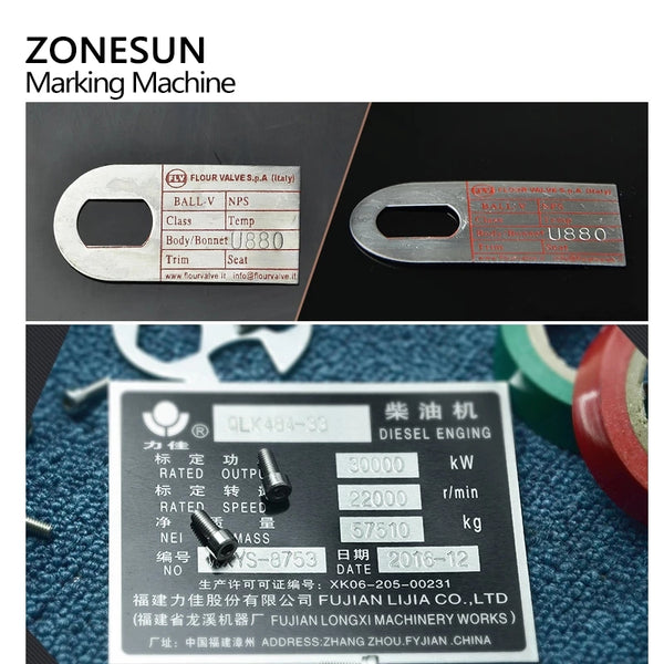 Embossing Machine Id Tag ZONESUN ZX‑360 Manual Metal Nameplate Embossing Machine