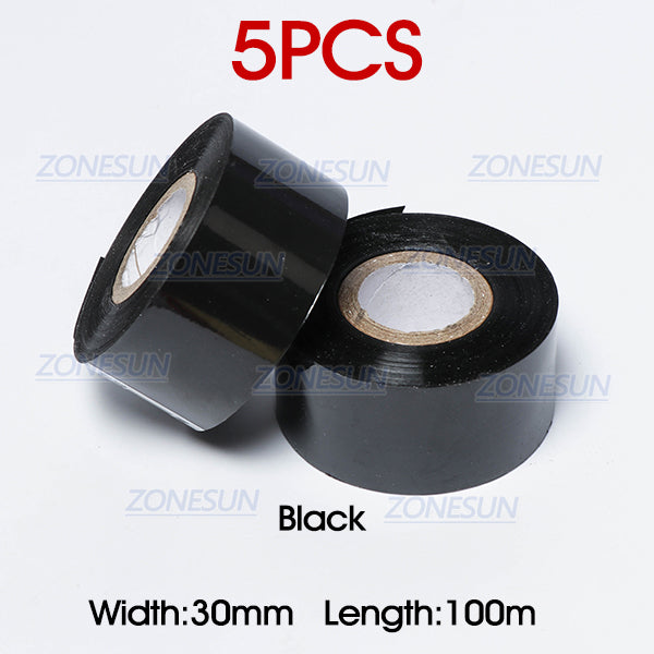 ZONESUN Thermal Ribbon of Ribbon Printing Machine - 5pcs Black