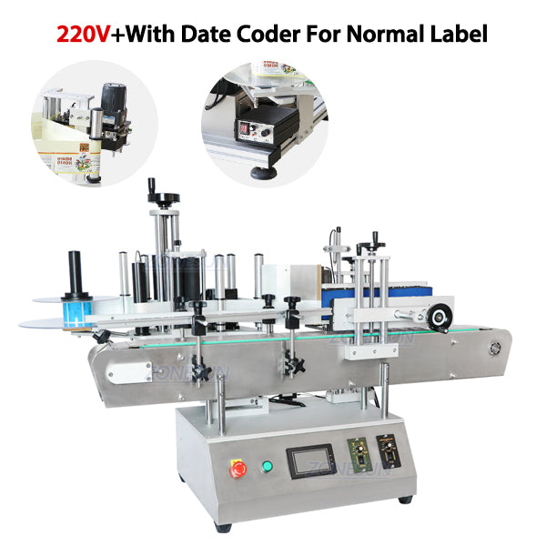 ZONESUN ZS-TB150A High Speed Single Side Round Bottle Labeling Machine For Normal Transparent Label - For Normal Label / With Date Coder / 220V