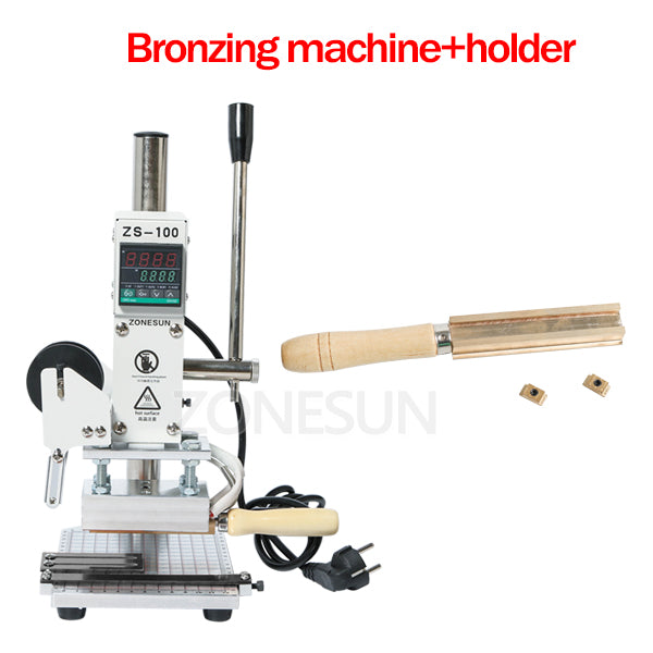 ZONESUN ZS-100 5x10cm Manual Hot Foil Stamping Machine - machine with Custom Font / 110v - machine with Custom Font / 220v