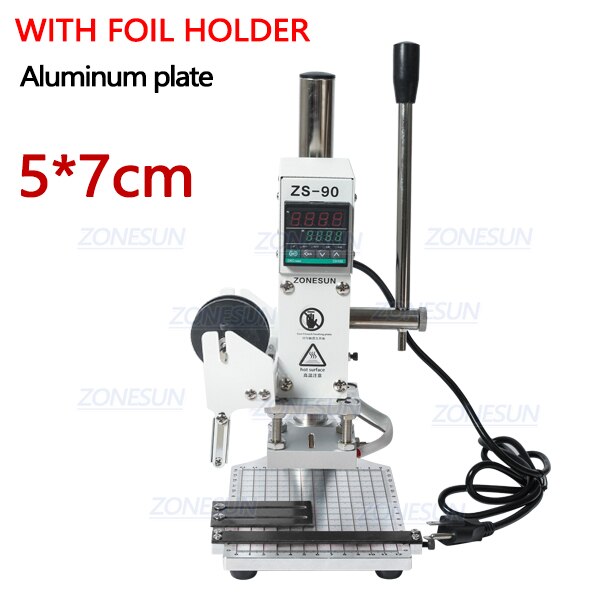 ZONESUN ZS-90 3 Size Hot Foil Stamping Machine - Aluminium / 5×7cm / 110V - Aluminium / 5×7cm / 220V