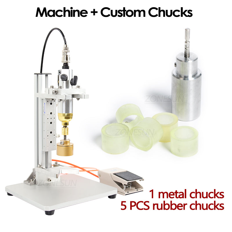 ZONESUN ZS-XGPZ1 Tabletop Pneumatic Capping Machine - with custom chucks