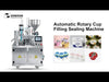 ZONESUN Automatic Jelly Yogurt Ice Cream Juice Sugar Honey Rotary Cup Discal Filling Capping Sealing Machine