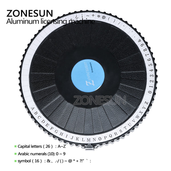ZONESUN 52 Characters Manual Name Plate Embossing Machine