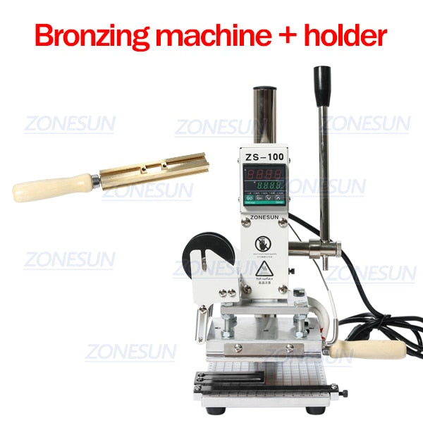 ZONESUN ZS-100 10x13cm Hot Foil Stamping Machine - Aluminum / Standard set / 110V - Aluminum / Standard set / 220V