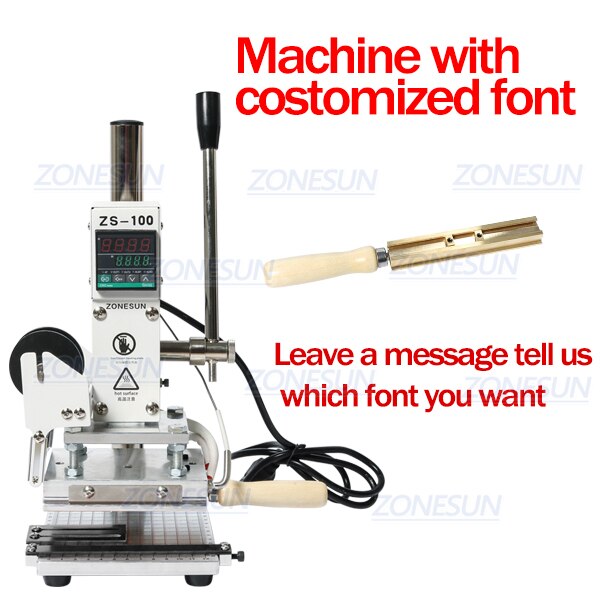 ZONESUN ZS-100 10x13cm Hot Foil Stamping Machine - Aluminum / Machine with CF / 110V - Aluminum / Machine with CF / 220V